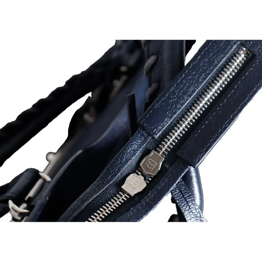 Balenciaga Navy Blue Leather Crossbody Satchel - Picture 6 of 12